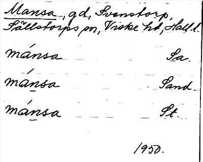 Bild på arkivkortet för arkivposten Mansa