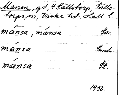 Bild på arkivkortet för arkivposten Mansa