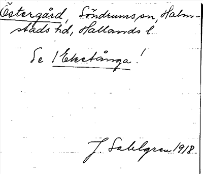 Bild på arkivkortet för arkivposten Östergård, se 1 Eketånga