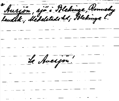 Bild på arkivkortet för arkivposten *Ansjön