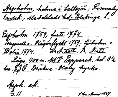 Bild på arkivkortet för arkivposten Aspholm