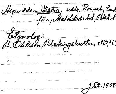 Bild på arkivkortet för arkivposten Aspudden, Västra