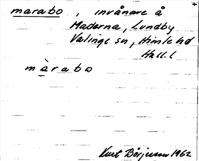 Bild på arkivkortet för arkivposten marabo