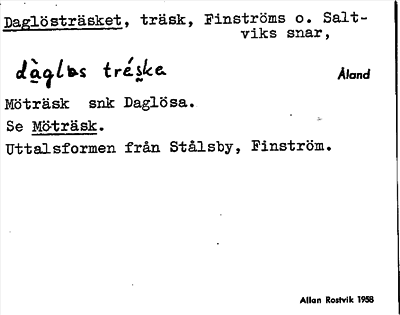 Bild på arkivkortet för arkivposten Daglösträsket