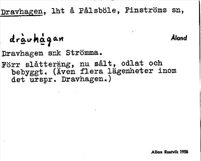 Bild på arkivkortet för arkivposten Dravhagen