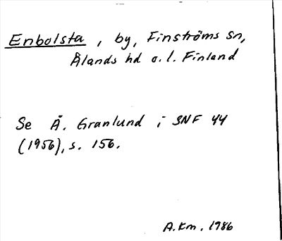 Bild på arkivkortet för arkivposten Enbolsta