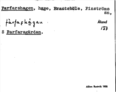 Bild på arkivkortet för arkivposten Farfarshagen