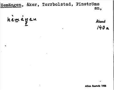 Bild på arkivkortet för arkivposten Hemängen
