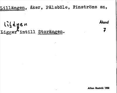 Bild på arkivkortet för arkivposten Lillängen