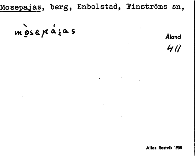 Bild på arkivkortet för arkivposten Mosepajas