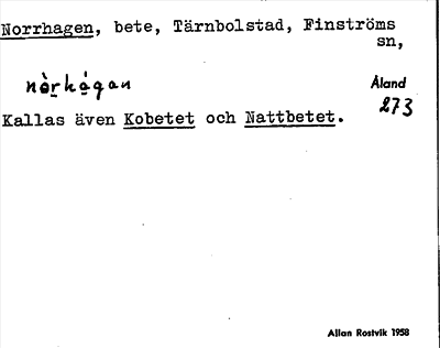 Bild på arkivkortet för arkivposten Norrhagen