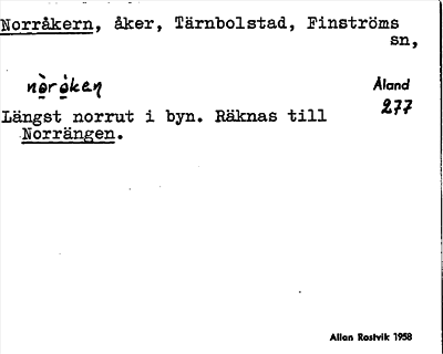 Bild på arkivkortet för arkivposten Norråkern