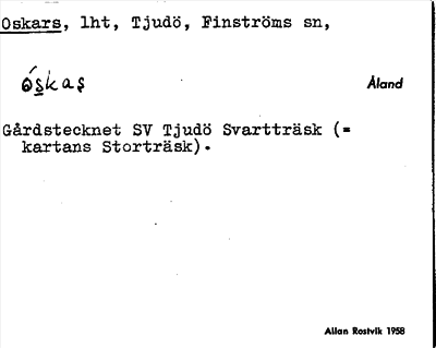 Bild på arkivkortet för arkivposten Oskars