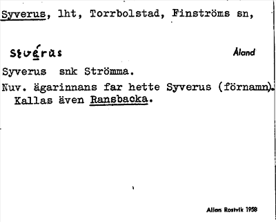 Bild på arkivkortet för arkivposten Syverus