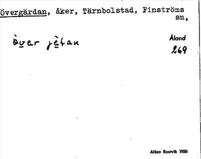 Bild på arkivkortet för arkivposten Övergärdan