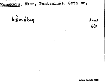 Bild på arkivkortet för arkivposten Hemåkern