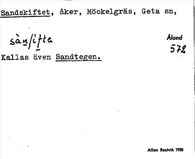 Bild på arkivkortet för arkivposten Sandskiftet