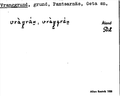 Bild på arkivkortet för arkivposten Vranggrund