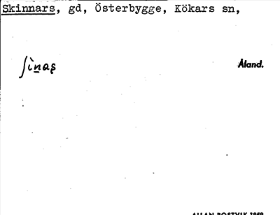 Bild på arkivkortet för arkivposten Skinnars