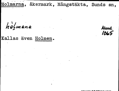 Bild på arkivkortet för arkivposten Holmarna