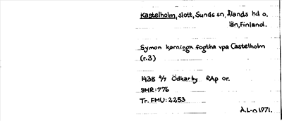 Bild på arkivkortet för arkivposten Kastelholm