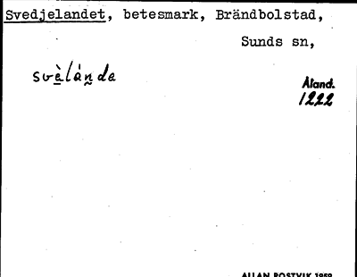 Bild på arkivkortet för arkivposten Svedjelandet