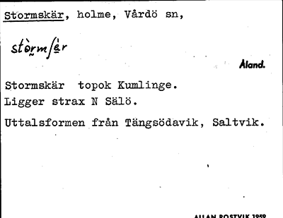 Bild på arkivkortet för arkivposten Stormskär