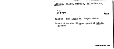 Bild på arkivkortet för arkivposten Alören