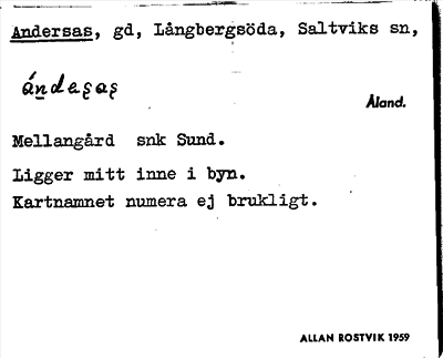 Bild på arkivkortet för arkivposten Andersas