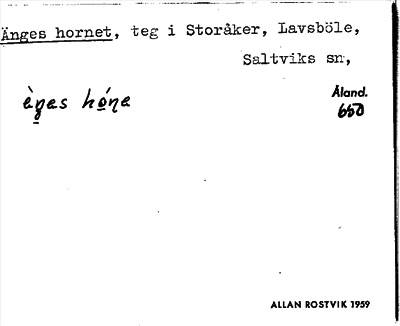 Bild på arkivkortet för arkivposten Änges hornet