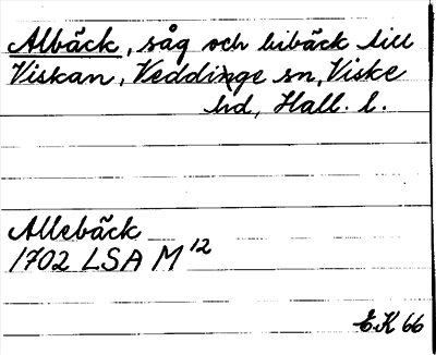 Bild på arkivkortet för arkivposten Albäck