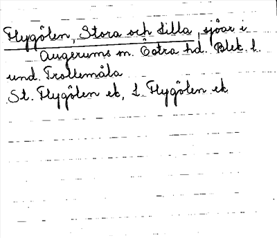 Bild på arkivkortet för arkivposten Flygölen, Stora och Lilla