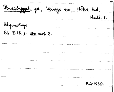 Bild på arkivkortet för arkivposten Porsabygget