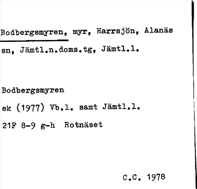 Bild på arkivkortet för arkivposten Bodbergsmyren