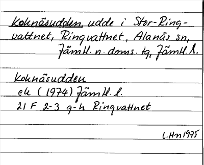 Bild på arkivkortet för arkivposten Koknäsudden