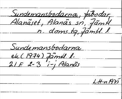 Bild på arkivkortet för arkivposten Sundemansbodarna