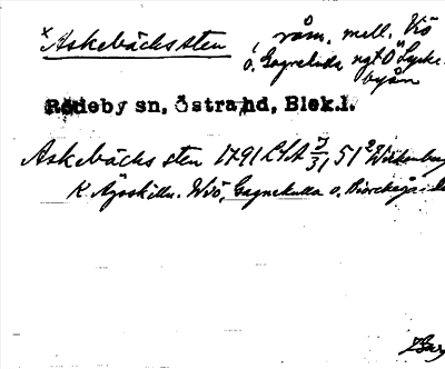 Bild på arkivkortet för arkivposten *Askebäckssten