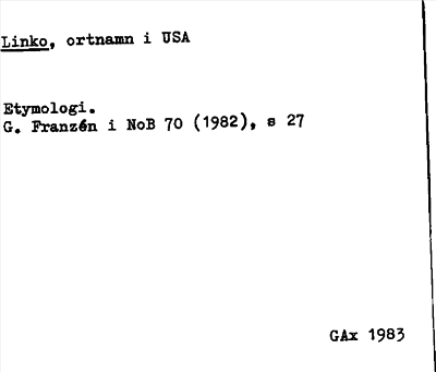 Bild på arkivkortet för arkivposten Linko
