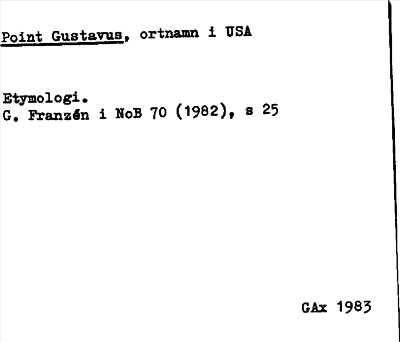 Bild på arkivkortet för arkivposten Point Gustavus