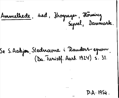 Bild på arkivkortet för arkivposten Ammelhede