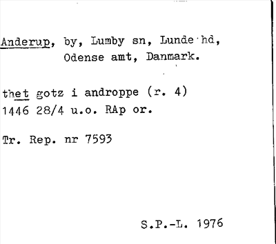 Bild på arkivkortet för arkivposten Anderup