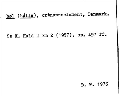 Bild på arkivkortet för arkivposten bøl bølle