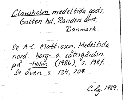 Bild på arkivkortet för arkivposten Clausholm