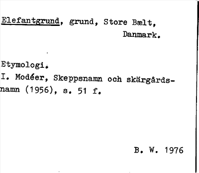 Bild på arkivkortet för arkivposten Elefantgrund