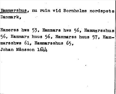 Bild på arkivkortet för arkivposten Hammershus