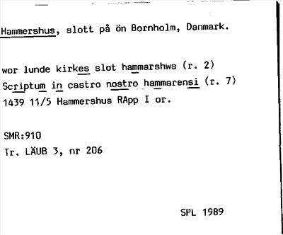 Bild på arkivkortet för arkivposten Hammershus