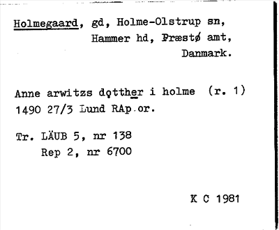 Bild på arkivkortet för arkivposten Holmegaard