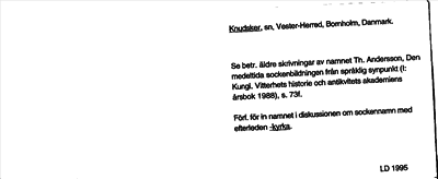 Bild på arkivkortet för arkivposten Knudsker