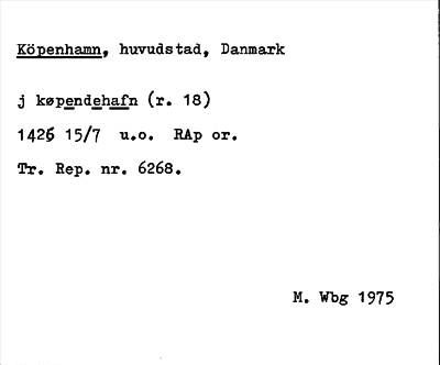 Bild på arkivkortet för arkivposten Köpenhamn
