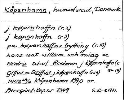 Bild på arkivkortet för arkivposten Köpenhamn
